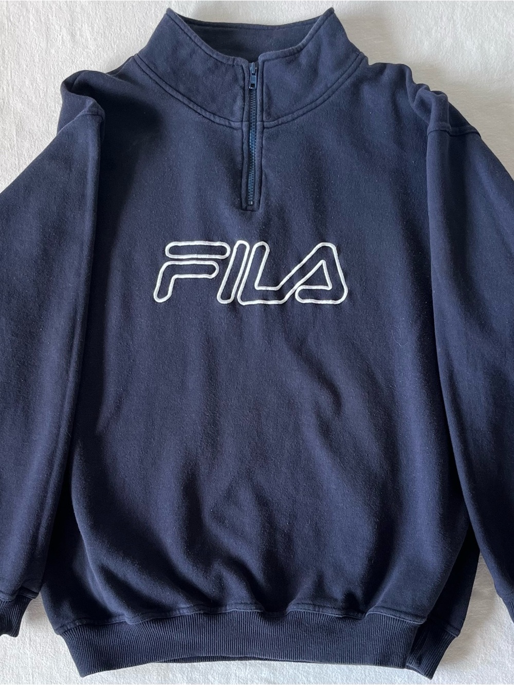 FILA Men's Navy Half-Zip Sweatshirt with White Logo